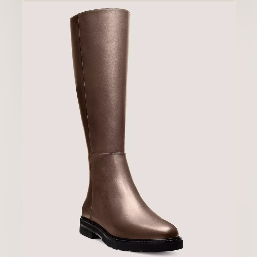 Stuart Weitzman Metallic Brown Over-the-Knee Leather Boots